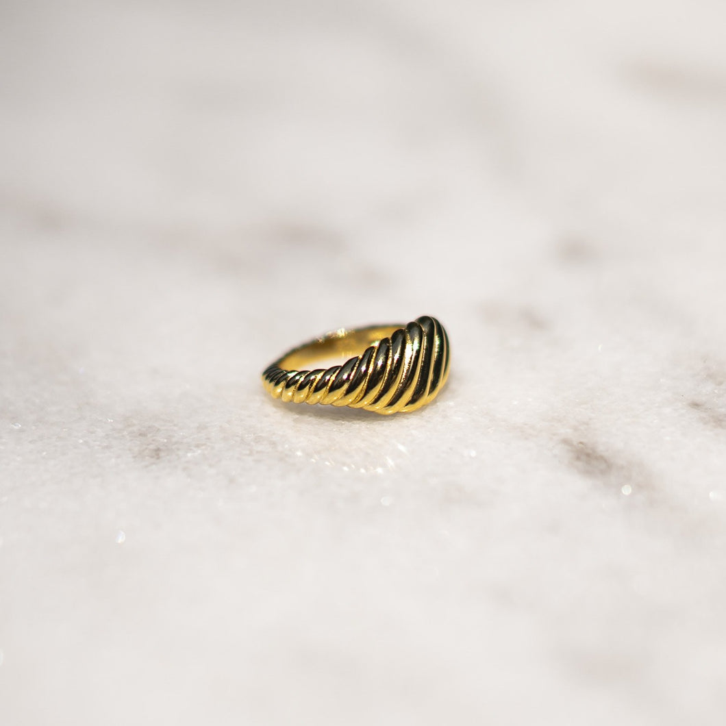 Golden signet ring 